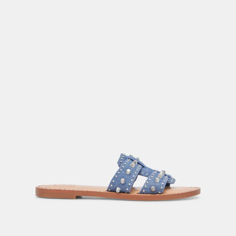 WESLA STUD SANDALS BLUE DENIM sold by Dolce Vita