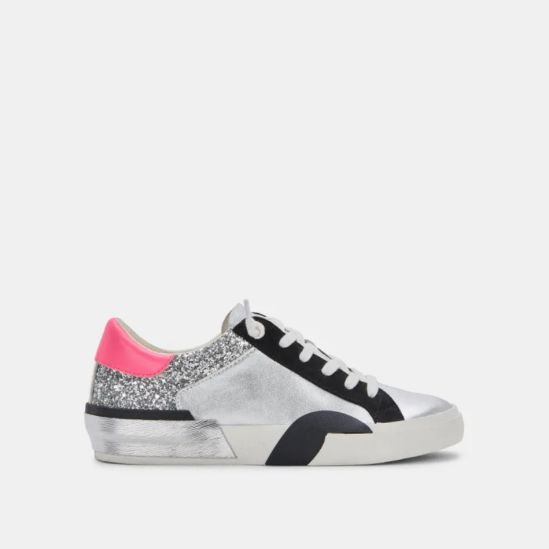 ZINA SNEAKERS DK SILVER LEATHER sold by Dolce Vita