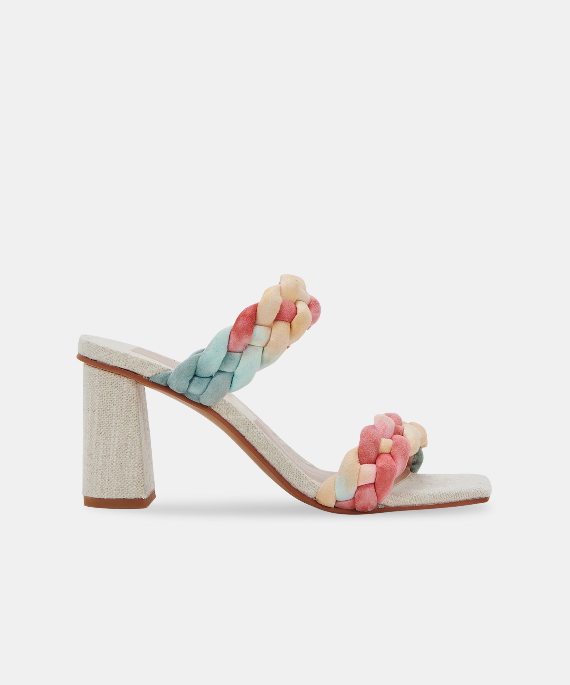 PAILY HEELS CORAL MULTI STELLA SUEDE sold by Dolce Vita