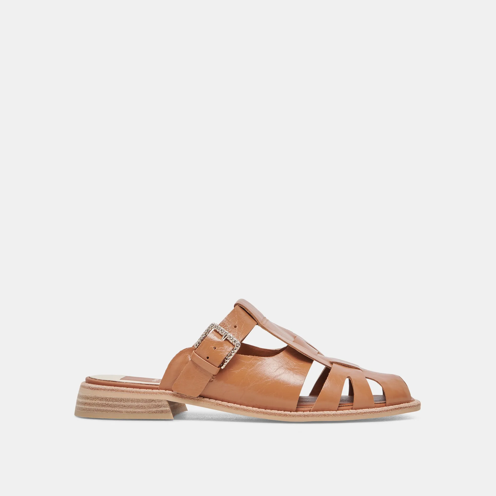 HIPPIE FLATS TAN CRINKLE PATENT sold by Dolce Vita