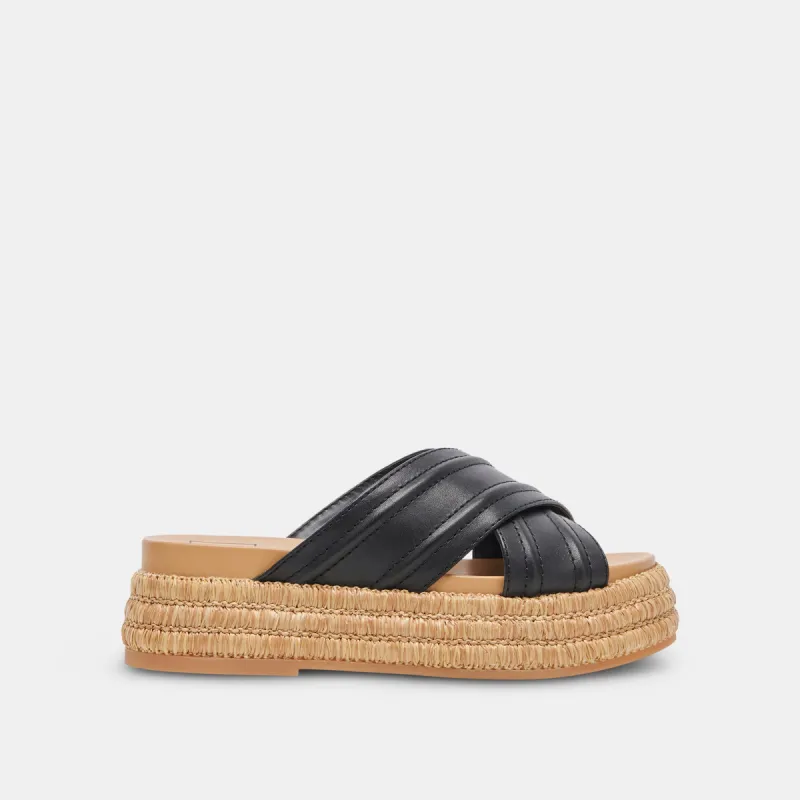 WESLEE SANDALS BLACK LEATHER sold by Dolce Vita