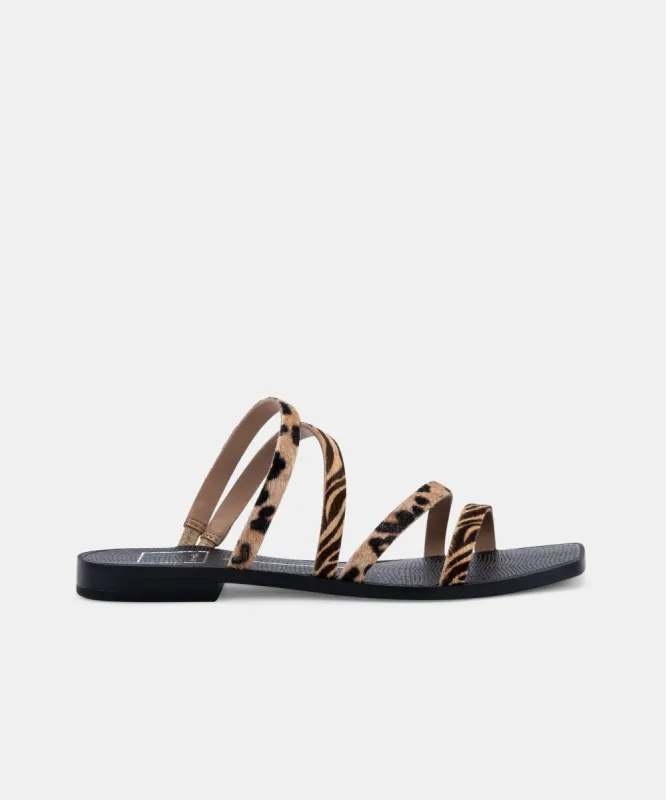 IZABEL WIDE SANDALS LEOPARD MULTI CALF HAIR sold by Dolce Vita