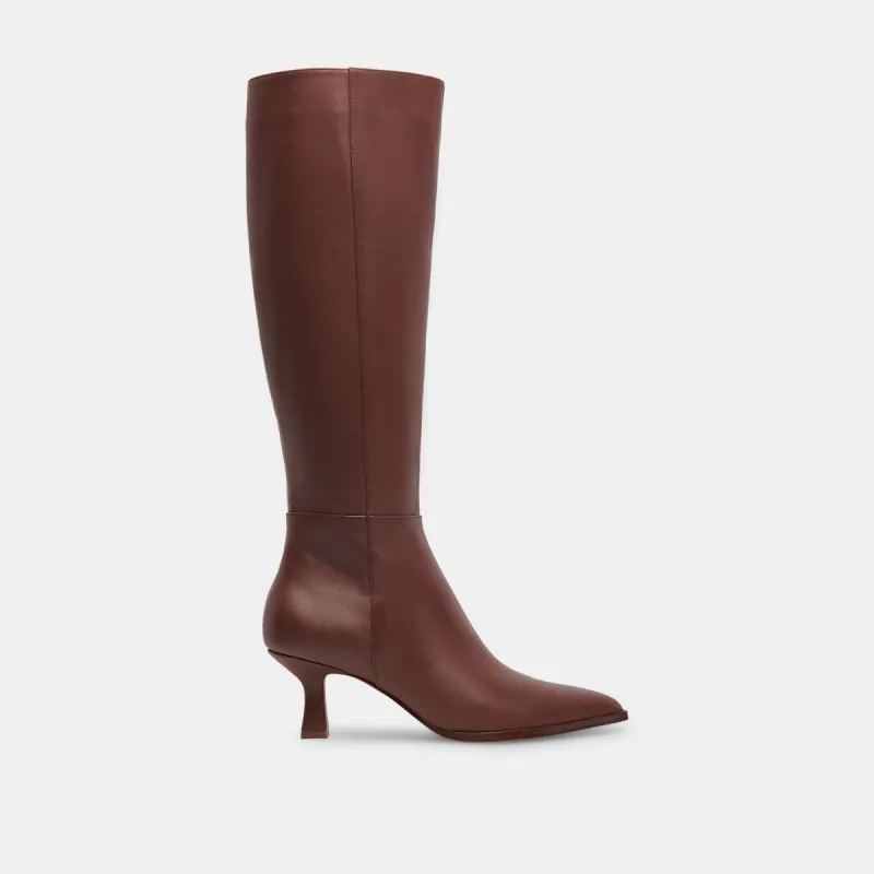 AUGGIE WIDE CALF BOOTS CHOCOLATE LEATHER sold by Dolce Vita