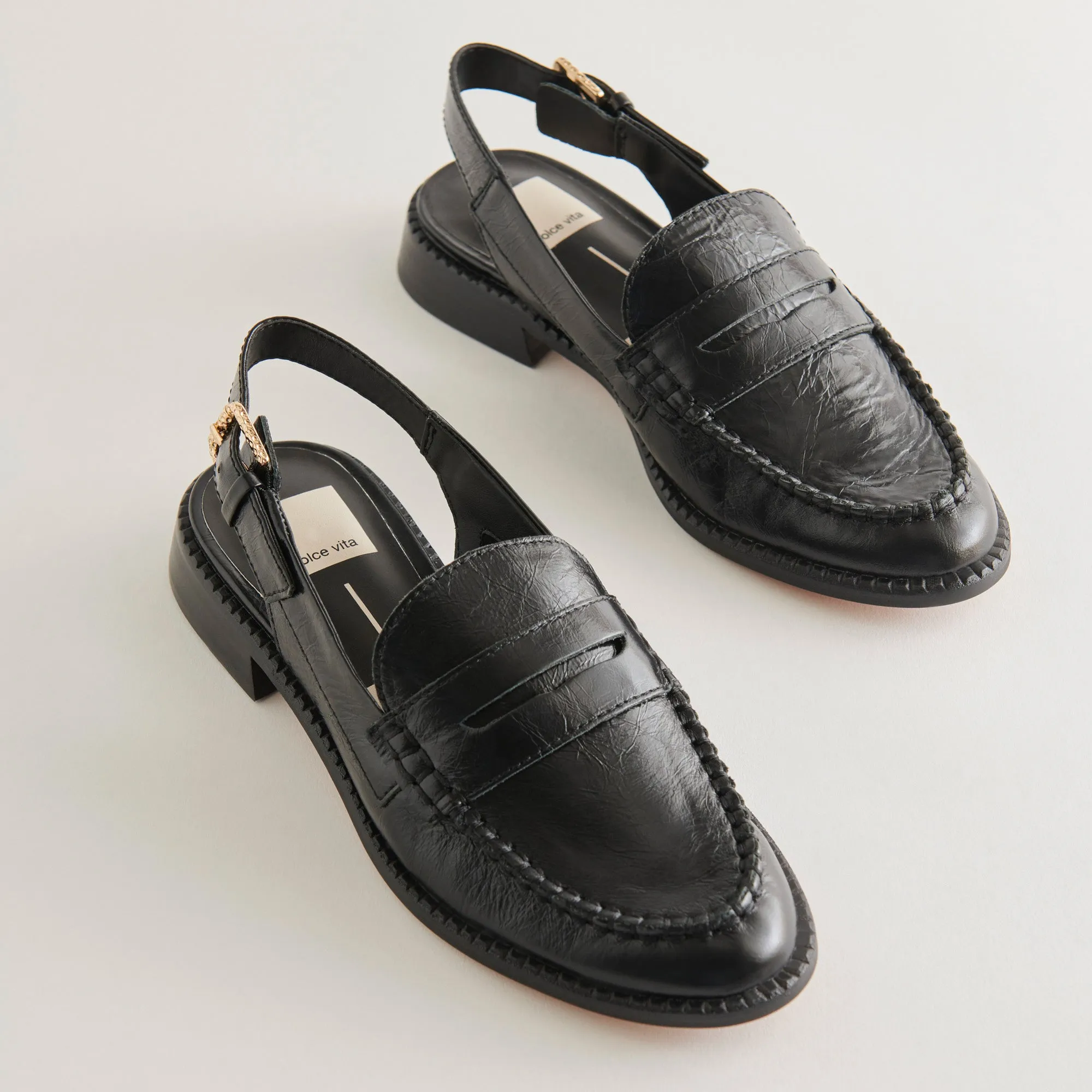 HARDI WIDE LOAFERS MIDNIGHT CRINKLE PATENT sold by Dolce Vita