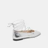 RYDER BALLET FLATS SILVER DISTRESSED LEATHER sold by Dolce Vita