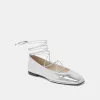 RYDER BALLET FLATS SILVER DISTRESSED LEATHER sold by Dolce Vita