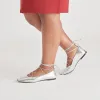 RYDER BALLET FLATS SILVER DISTRESSED LEATHER sold by Dolce Vita