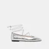 RYDER BALLET FLATS SILVER DISTRESSED LEATHER sold by Dolce Vita