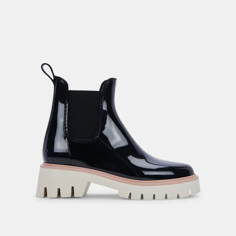 THUNDR H2O BOOTS BLACK PATENT STELLA - re:vita sold by Dolce Vita