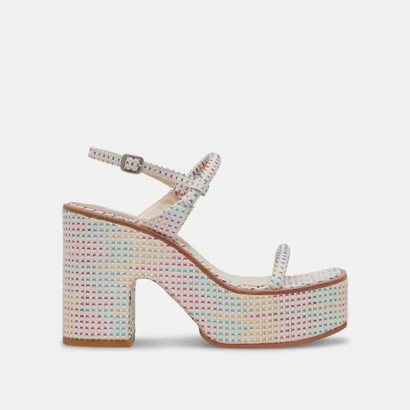 JODIE PRIDE HEELS PASTEL STRIPE RAFFIA sold by Dolce Vita