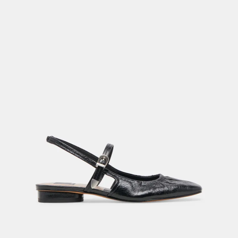 RIANNE FLATS MIDNIGHT CRINKLE PATENT sold by Dolce Vita
