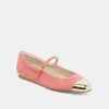 REYES TOE CAP BALLET FLATS CORAL SUEDE sold by Dolce Vita