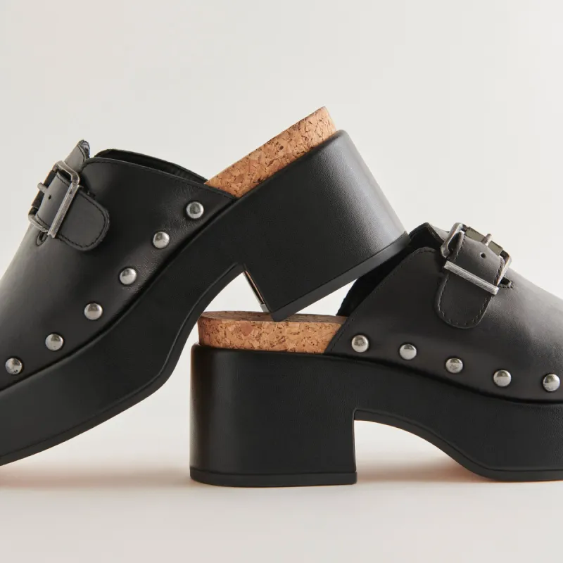 YEVAN CLOGS BLACK LEATHER sold by Dolce Vita
