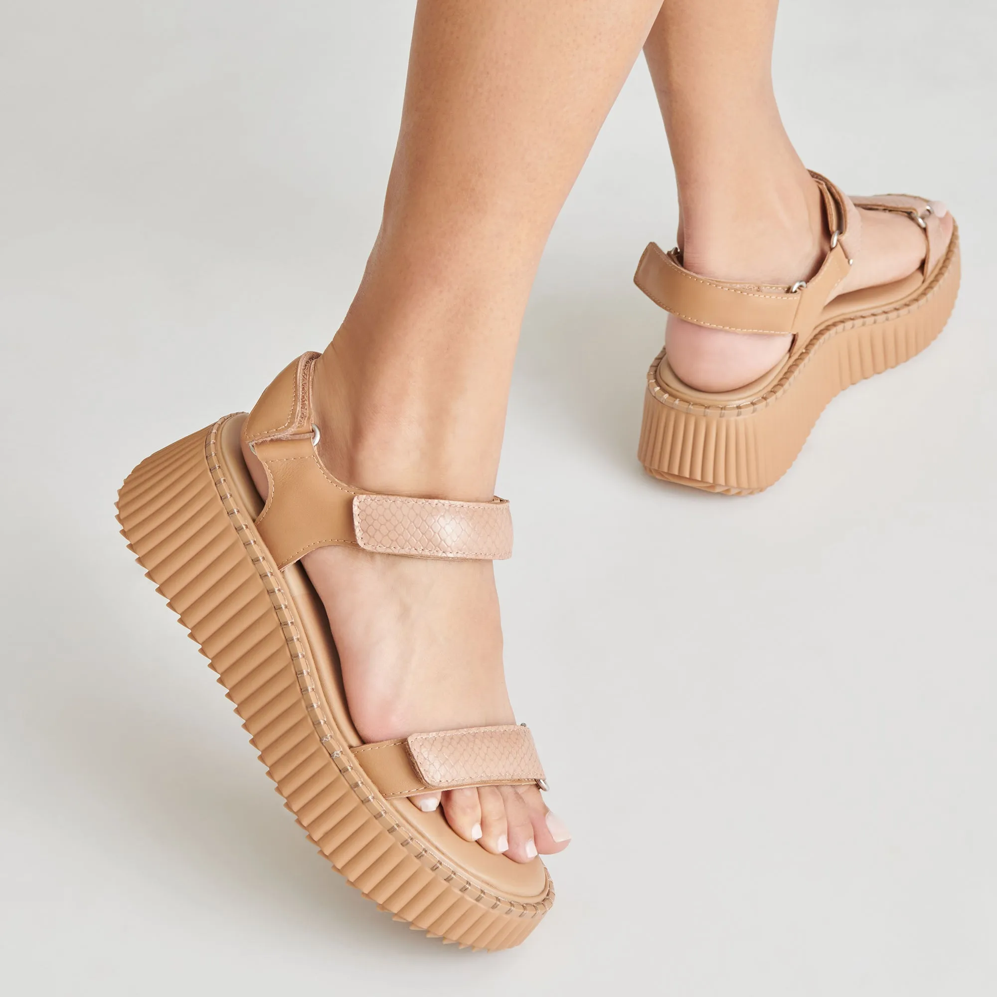 DEBRA SANDALS TOFFEE EMBOSSED LEATHER - re:vita sold by Dolce Vita product image thumbnail 2