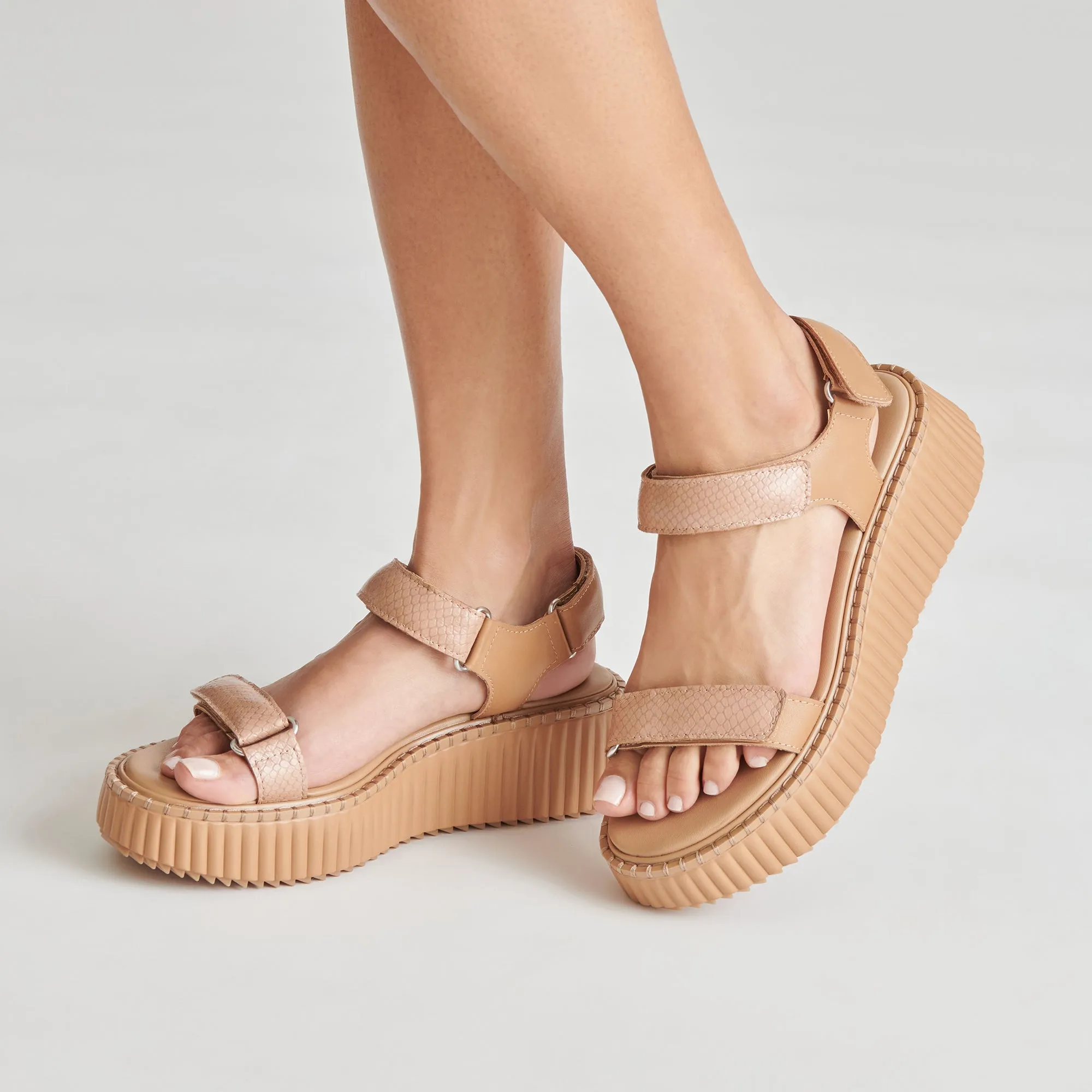 DEBRA SANDALS TOFFEE EMBOSSED LEATHER - re:vita sold by Dolce Vita product image thumbnail 4