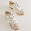 ZINA WIDE SNEAKERS WHITE TAN LEATHER sold by Dolce Vita