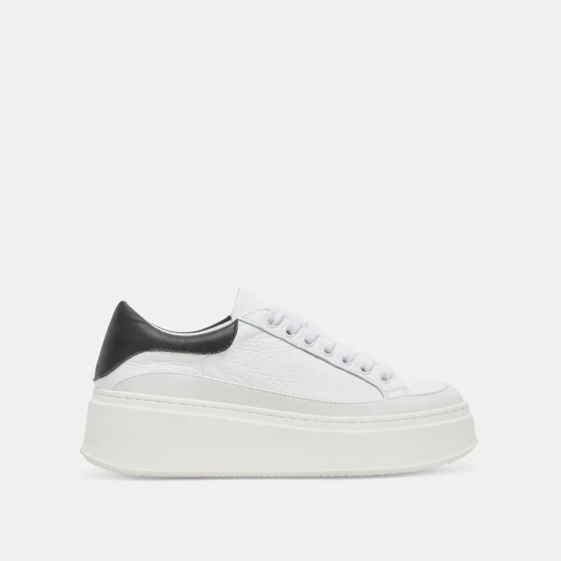 WYETT SNEAKERS WHITE BLACK LEATHER sold by Dolce Vita