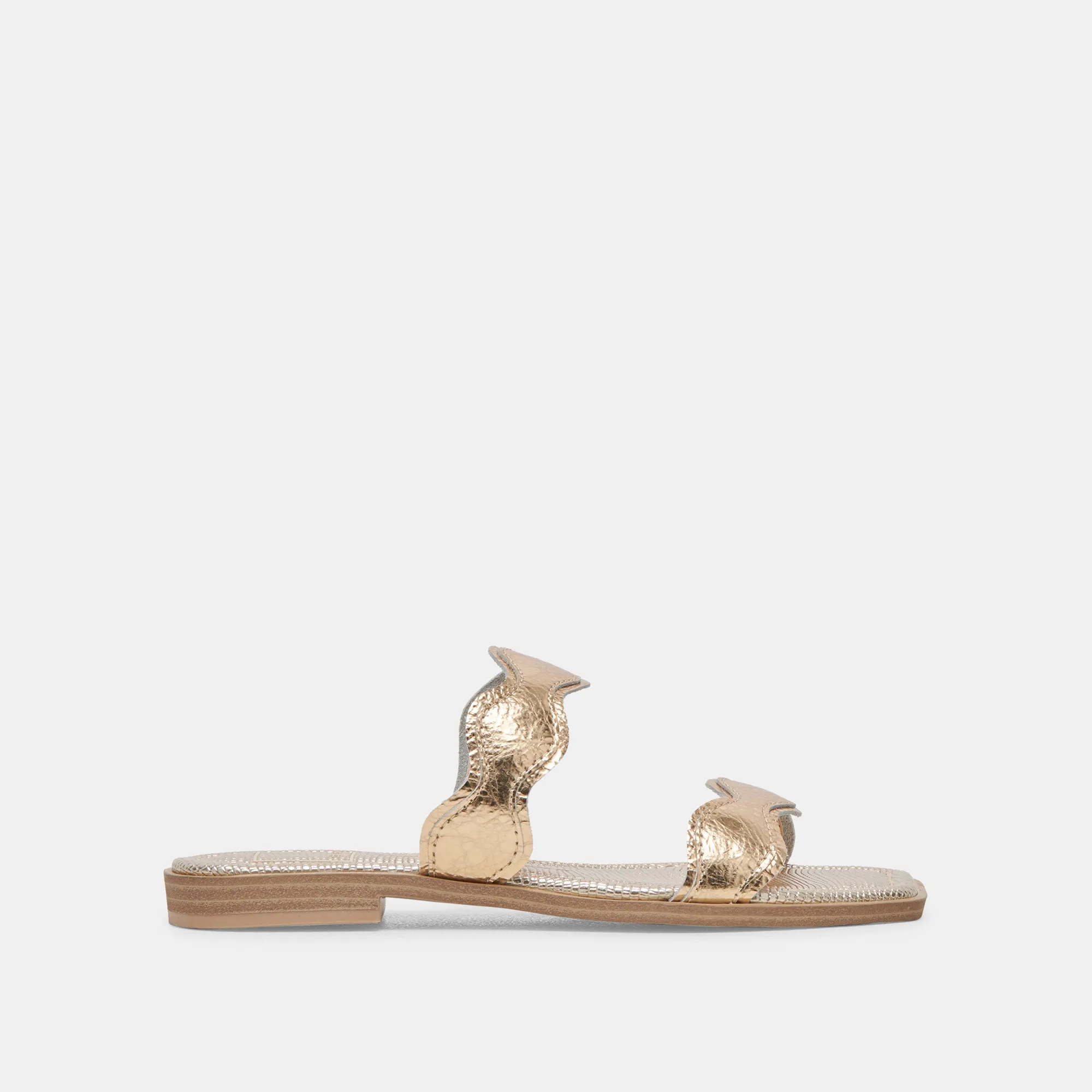 ILVA SANDALS GOLD DISTRESSED LEATHER sold by Dolce Vita