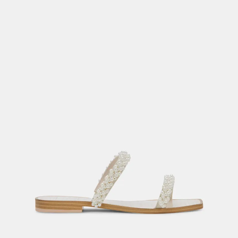 IVEE WIDE SANDALS VANILLA PEARLS sold by Dolce Vita