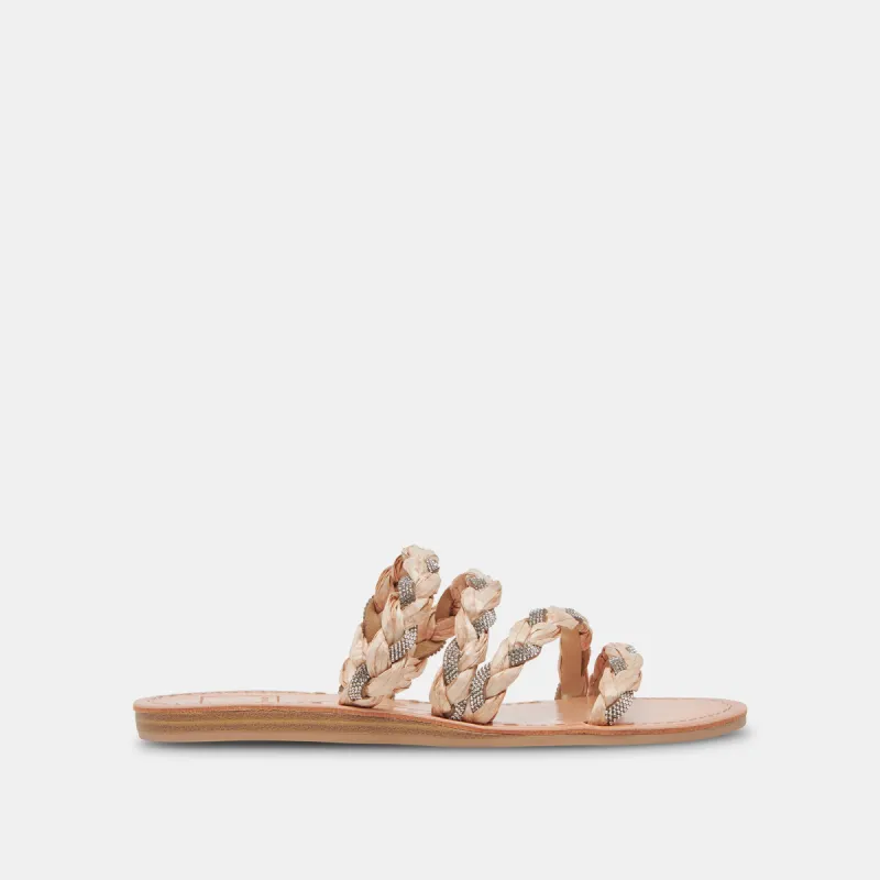 KHLOE SANDALS NATURAL RHINESTONE sold by Dolce Vita