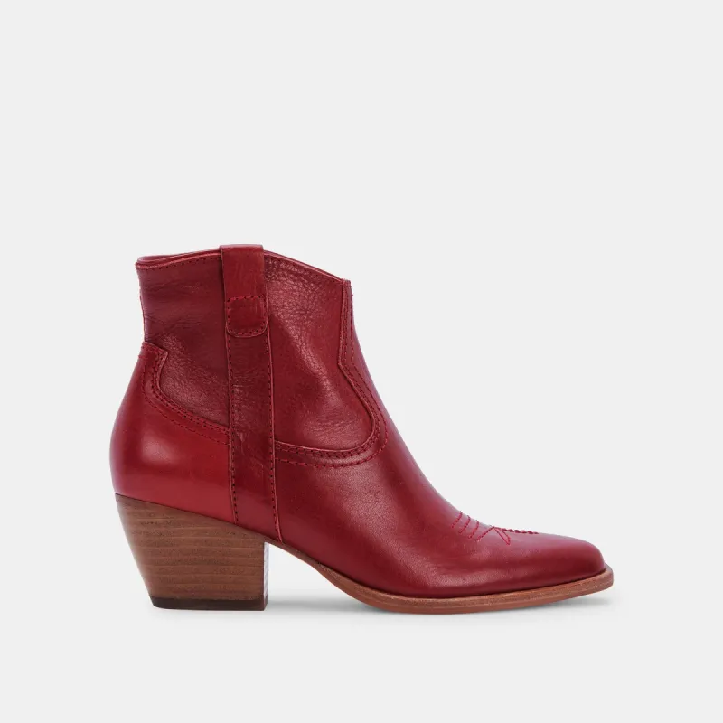SILMA BOOTIES RED LEATHER sold by Dolce Vita