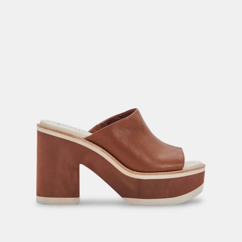 EMERY HEELS DK BROWN LEATHER - re:vita sold by Dolce Vita