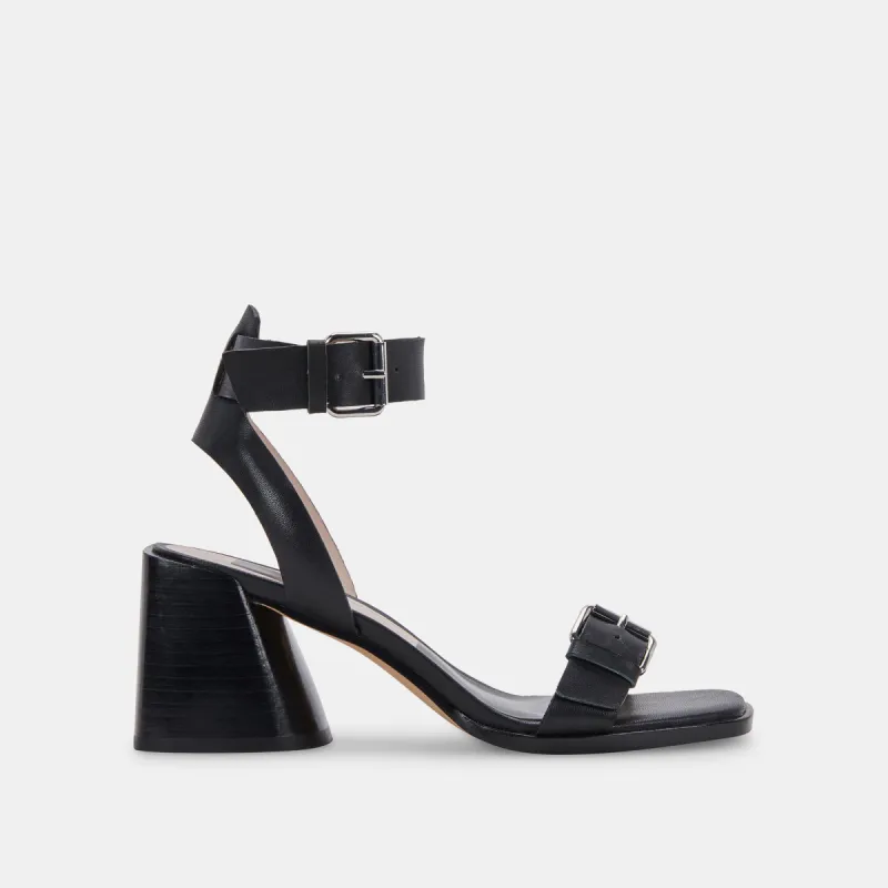 AMAYA HEELS BLACK LEATHER - re:vita sold by Dolce Vita