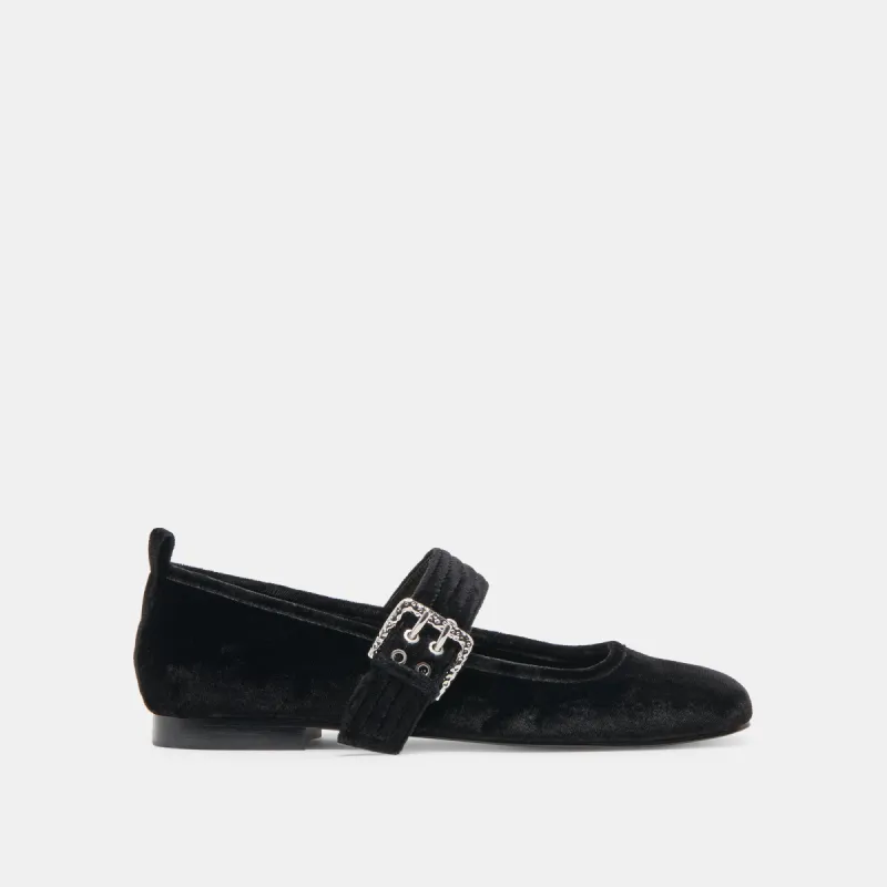 ARORA BALLET FLATS NERO VELVET sold by Dolce Vita