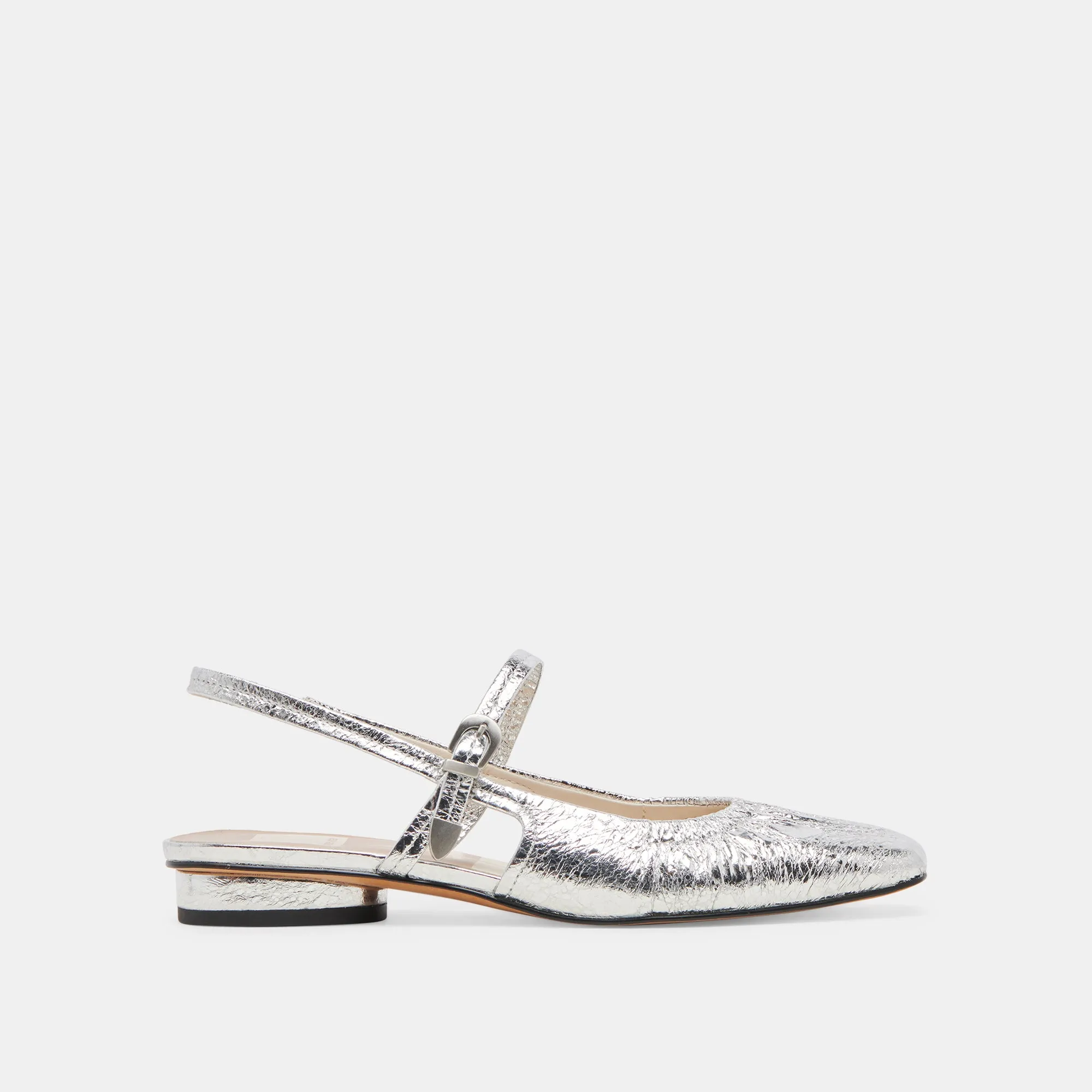 RIANNE FLATS SILVER DISTRESSED LEATHER sold by Dolce Vita