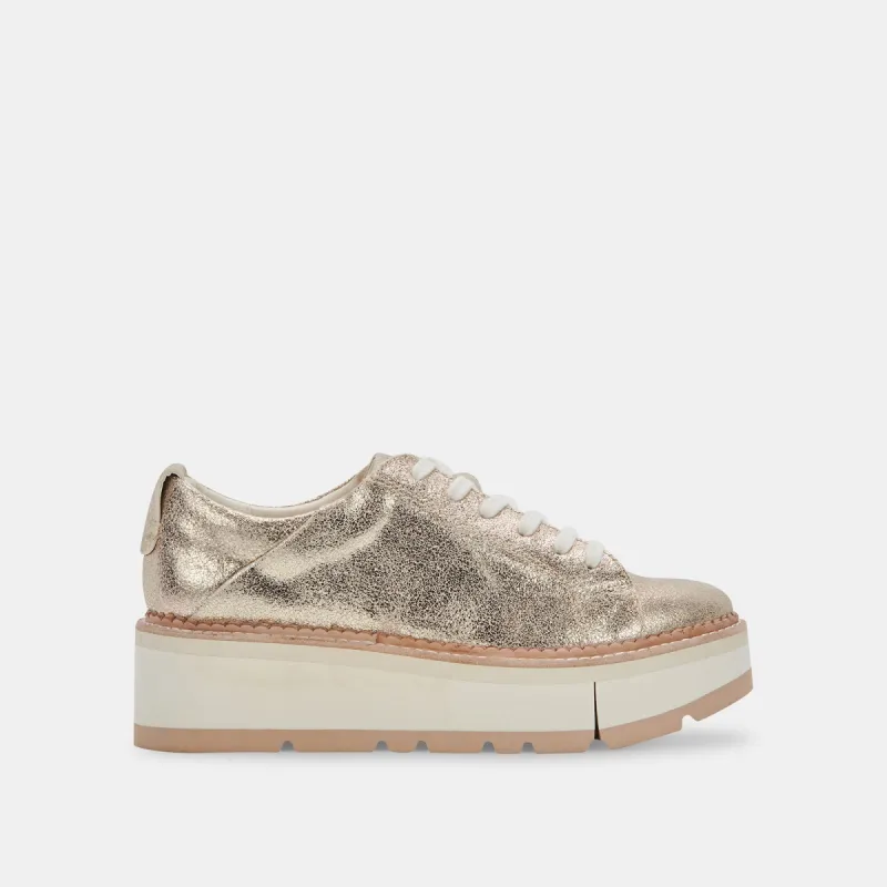 TOYAH SNEAKERS LIGHT GOLD METALLIC SUEDE - re:vita sold by Dolce Vita