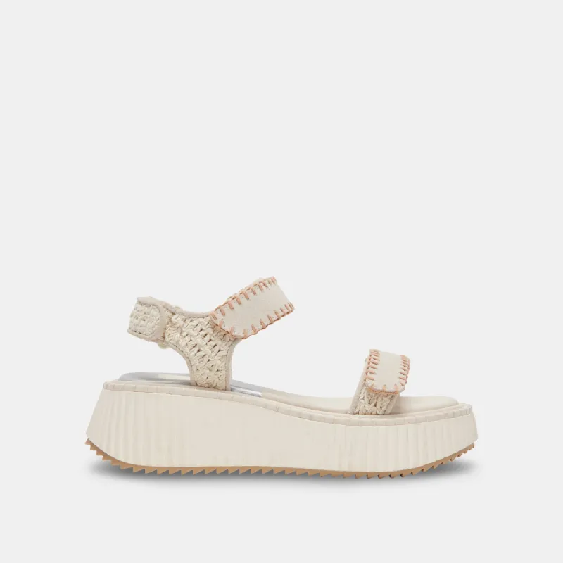 DEBRA SANDALS IVORY SUEDE - re:vita sold by Dolce Vita