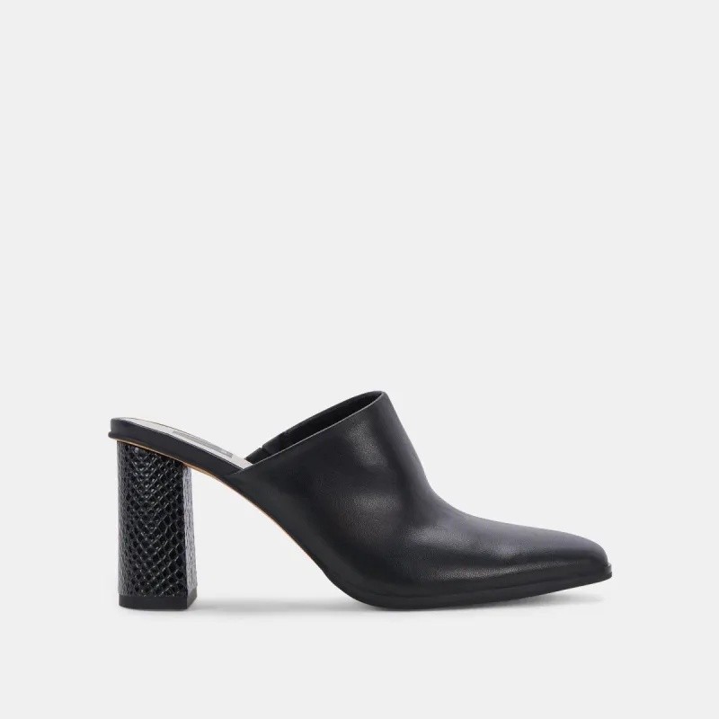 PAREZ MULES BLACK LEATHER sold by Dolce Vita