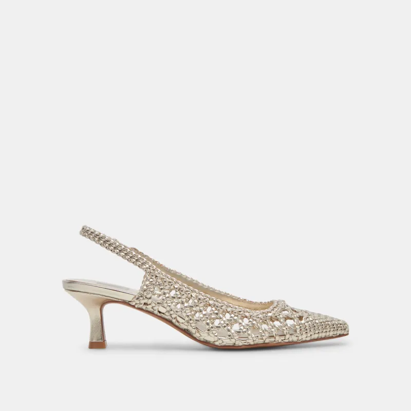 OLYMPA HEELS LIGHT GOLD METALLIC STELLA sold by Dolce Vita