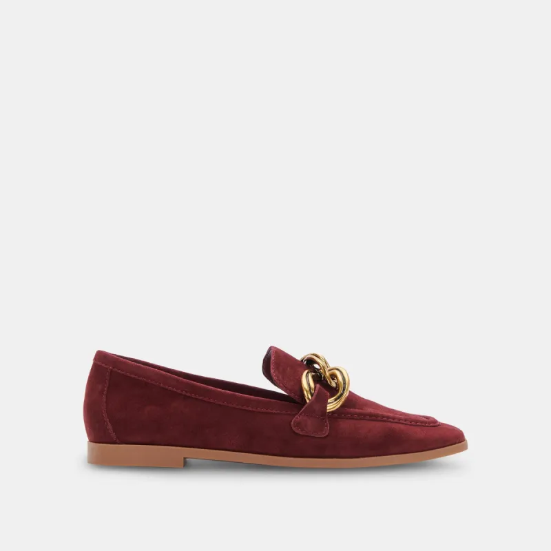 CRYS LOAFERS MAROON SUEDE made by Dolce Vita