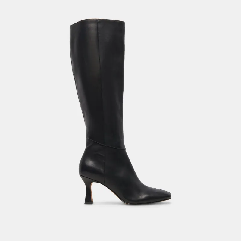GYRA EXTRA WIDE CALF BOOTS BLACK LEATHER sold by Dolce Vita