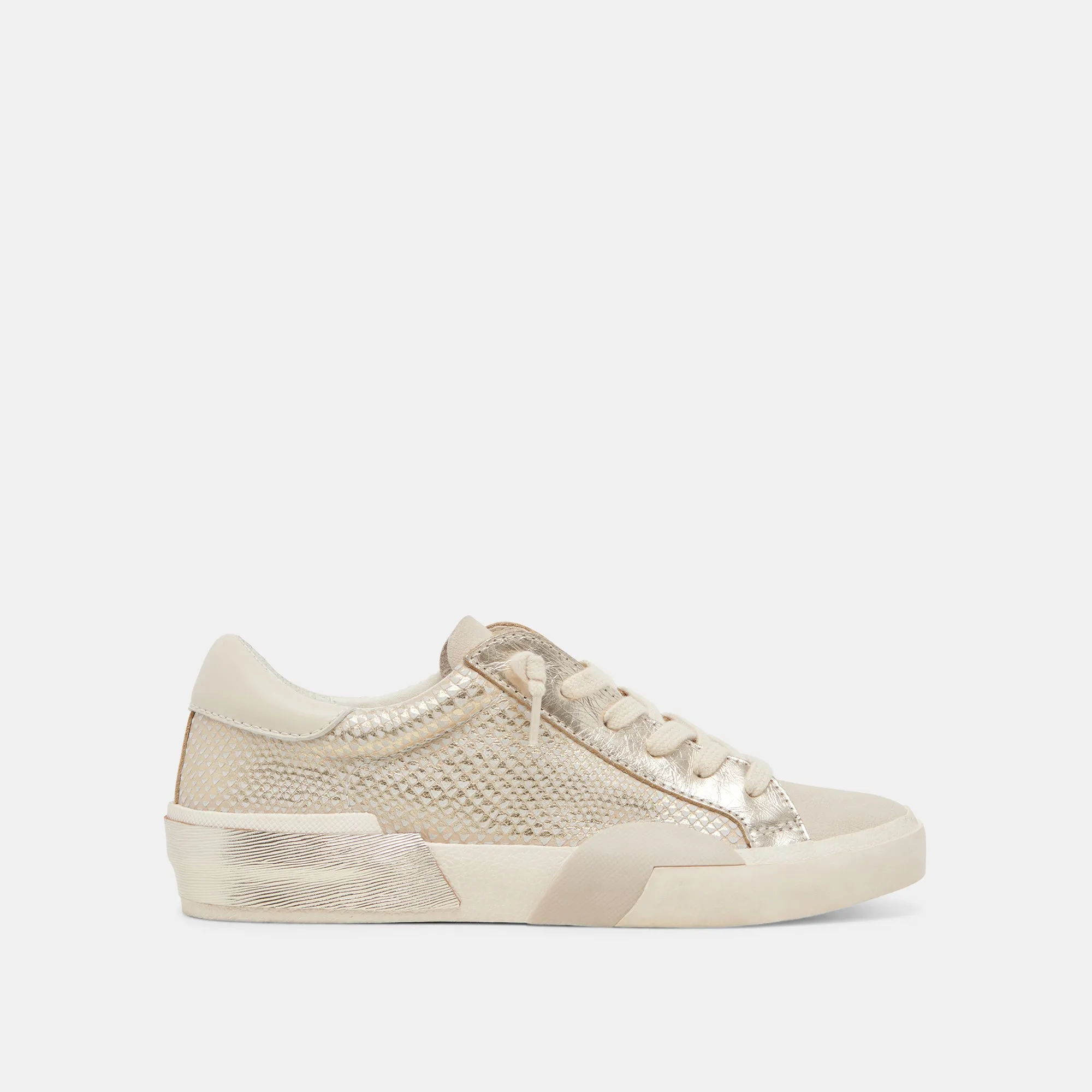 ZINA SNEAKERS CHAMPAGNE EMBOSSED LEATHER sold by Dolce Vita