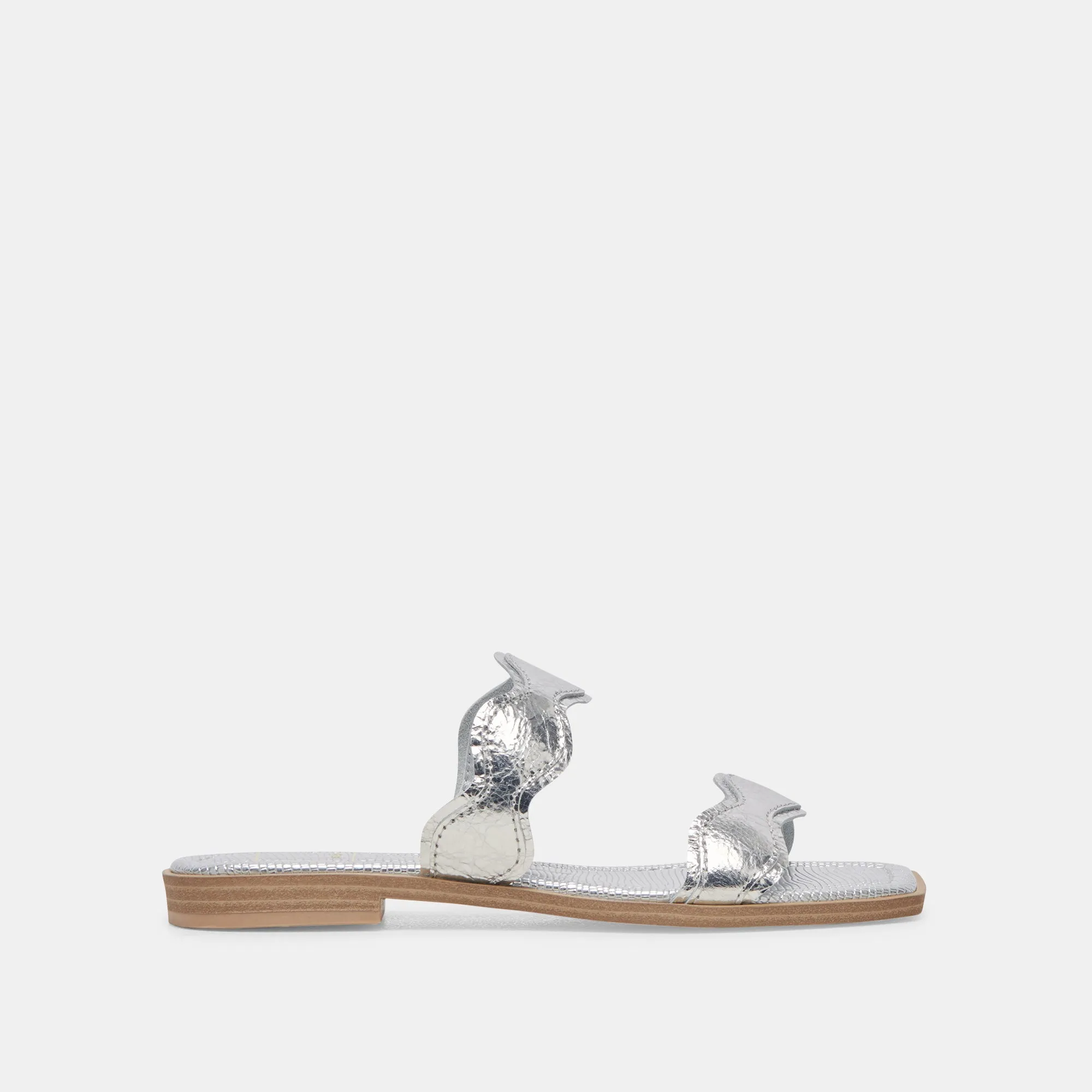 ILVA SANDALS SILVER DISTRESSED LEATHER sold by Dolce Vita