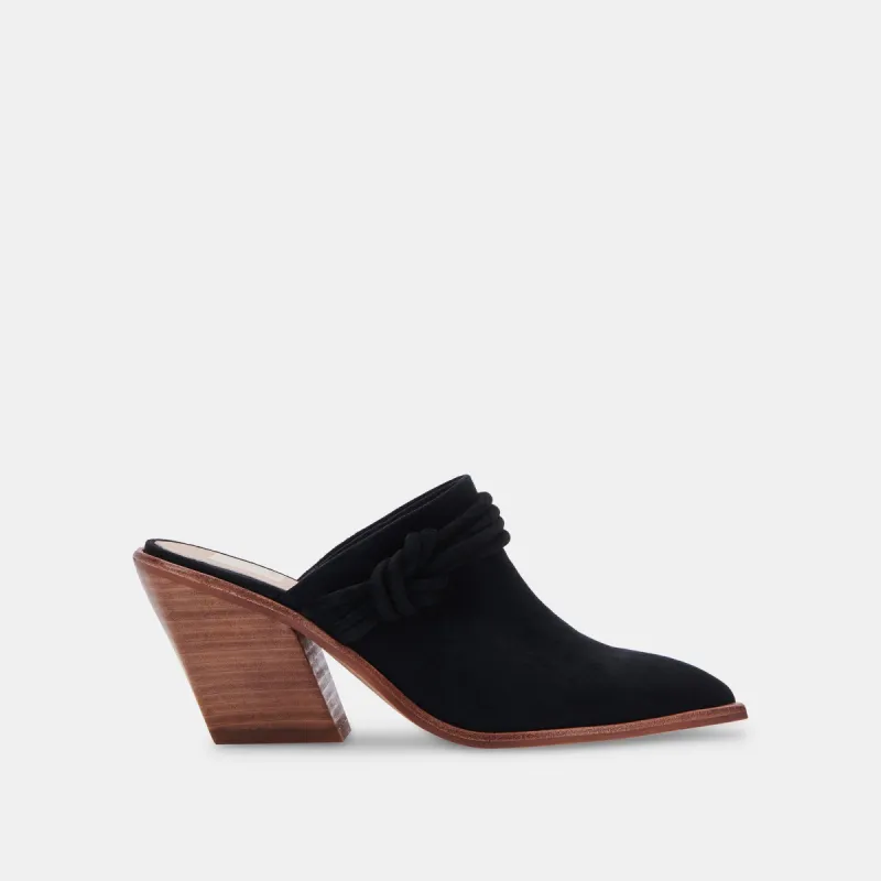 SITA MULES BLACK SUEDE sold by Dolce Vita