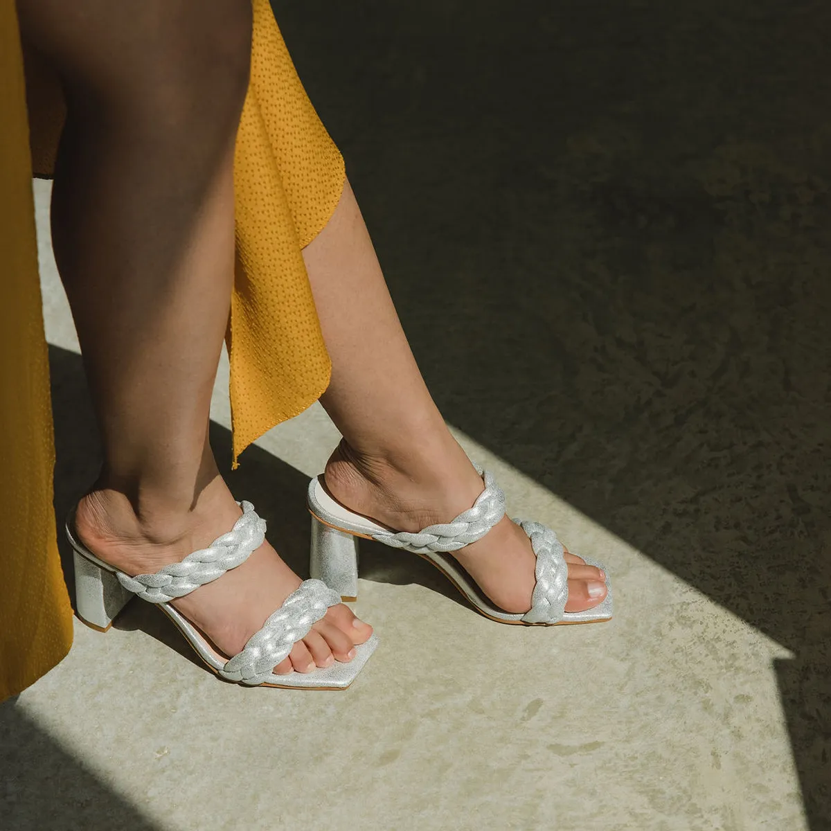 PAILY HEELS IN SILVER METALLIC STELLA SUEDE - re:vita sold by Dolce Vita product image thumbnail 2