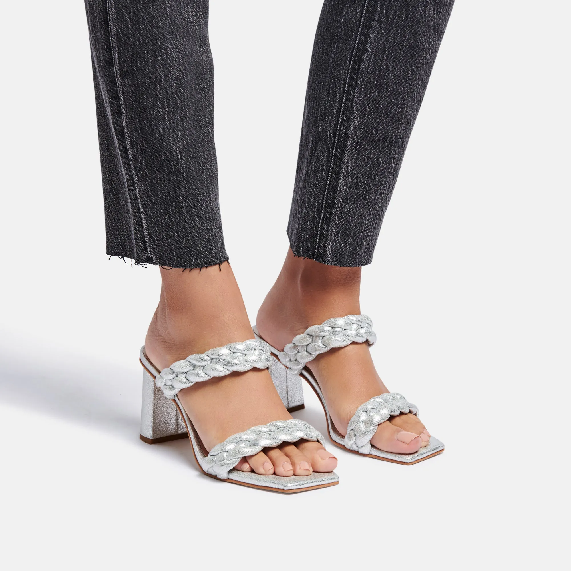 PAILY HEELS IN SILVER METALLIC STELLA SUEDE - re:vita sold by Dolce Vita product image thumbnail 4