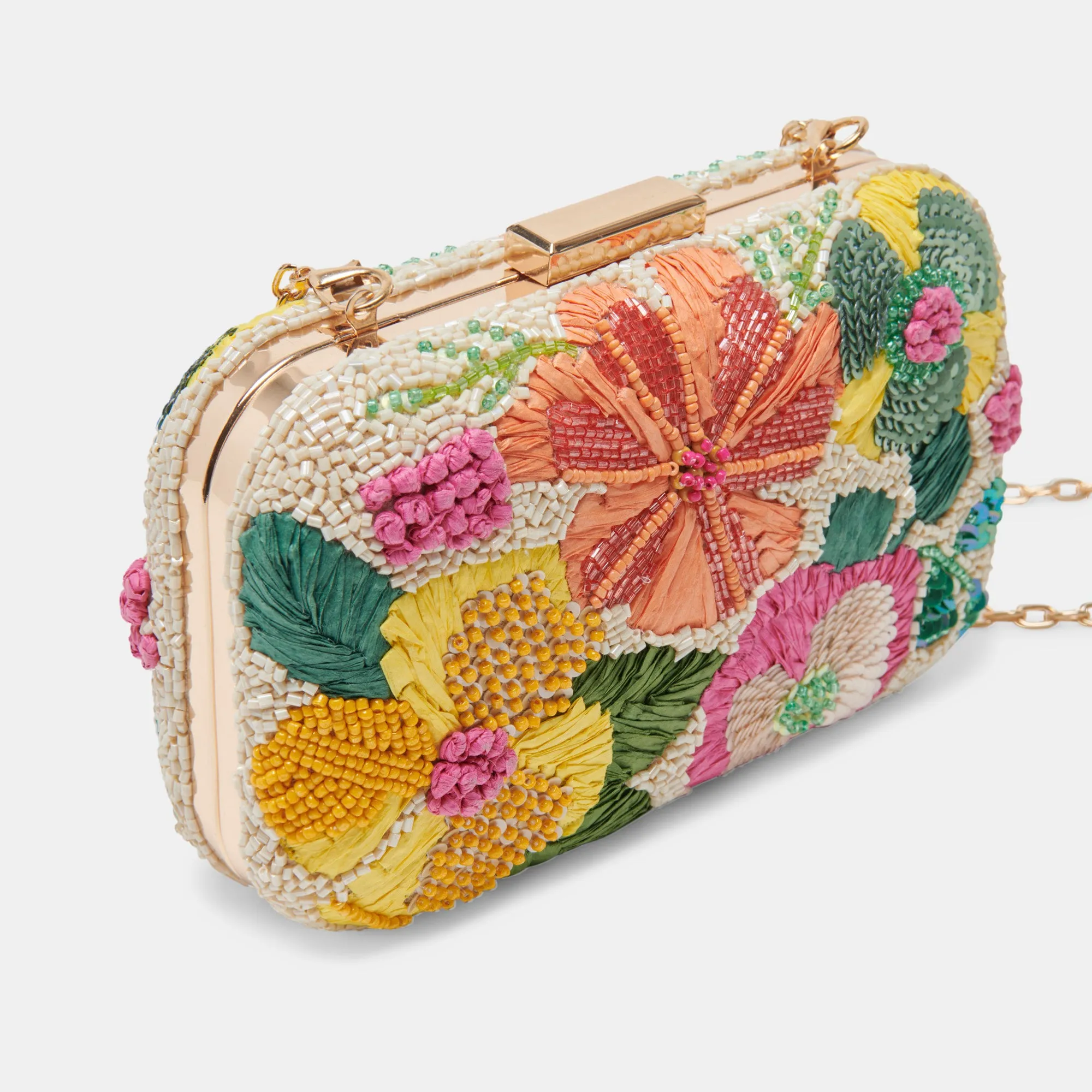 DAISY CLUTCH MULTI WOVEN RAFFIA sold by Dolce Vita