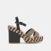 CALE HEELS BLACK NATURAL RAFFIA sold by Dolce Vita
