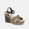 CALE HEELS BLACK NATURAL RAFFIA sold by Dolce Vita