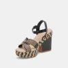 CALE HEELS BLACK NATURAL RAFFIA sold by Dolce Vita