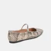 REYES BALLET FLATS BLACK WHITE SNAKE EMBOSSED sold by Dolce Vita