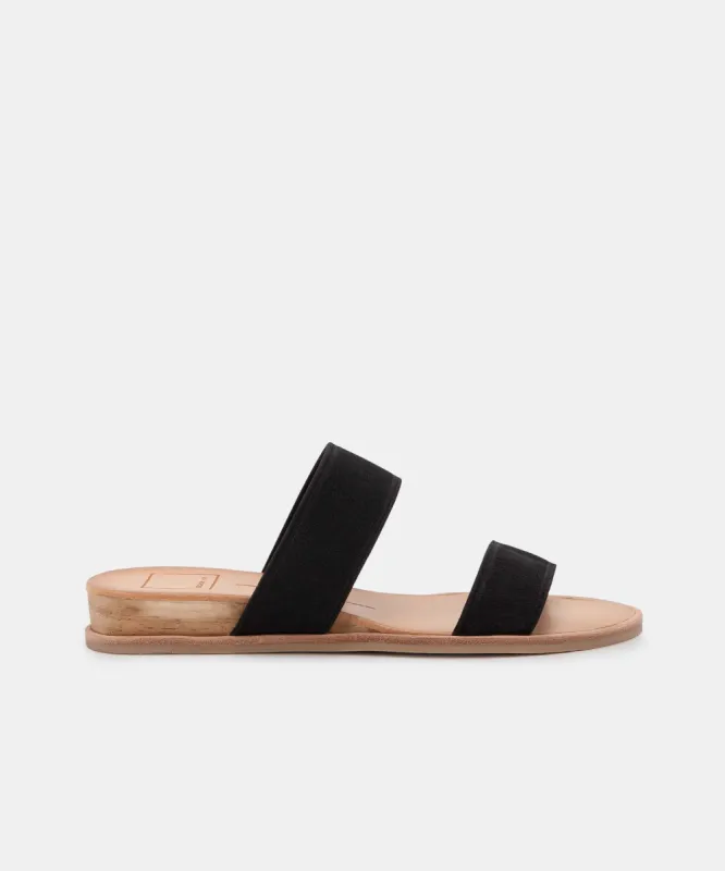 PAYCE SANDALS BLACK ELASTIC - re:vita sold by Dolce Vita