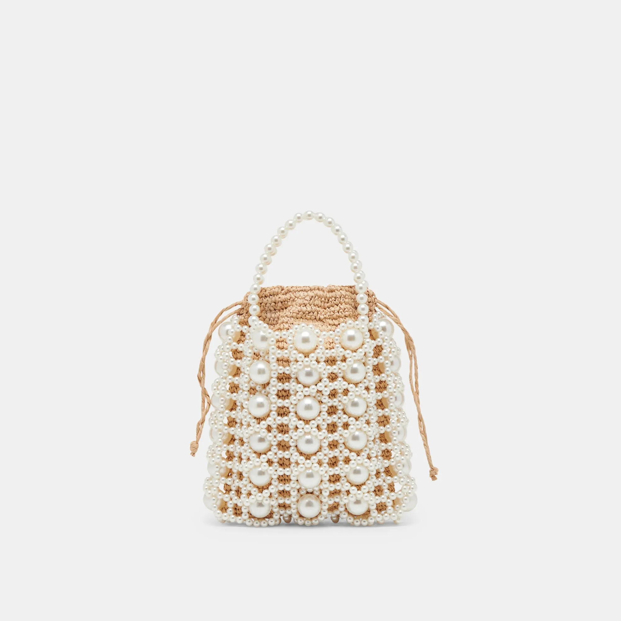 ADELINE HANDBAG NATURAL PEARL RAFFIA sold by Dolce Vita