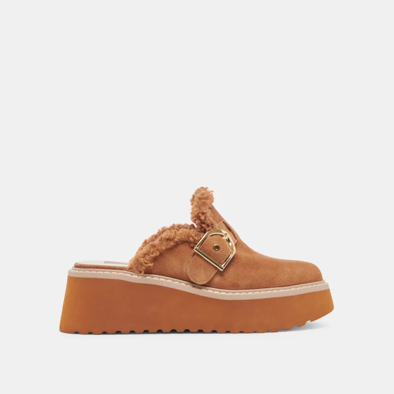 LELANI PLUSH FLATS PECAN SUEDE made by Dolce Vita