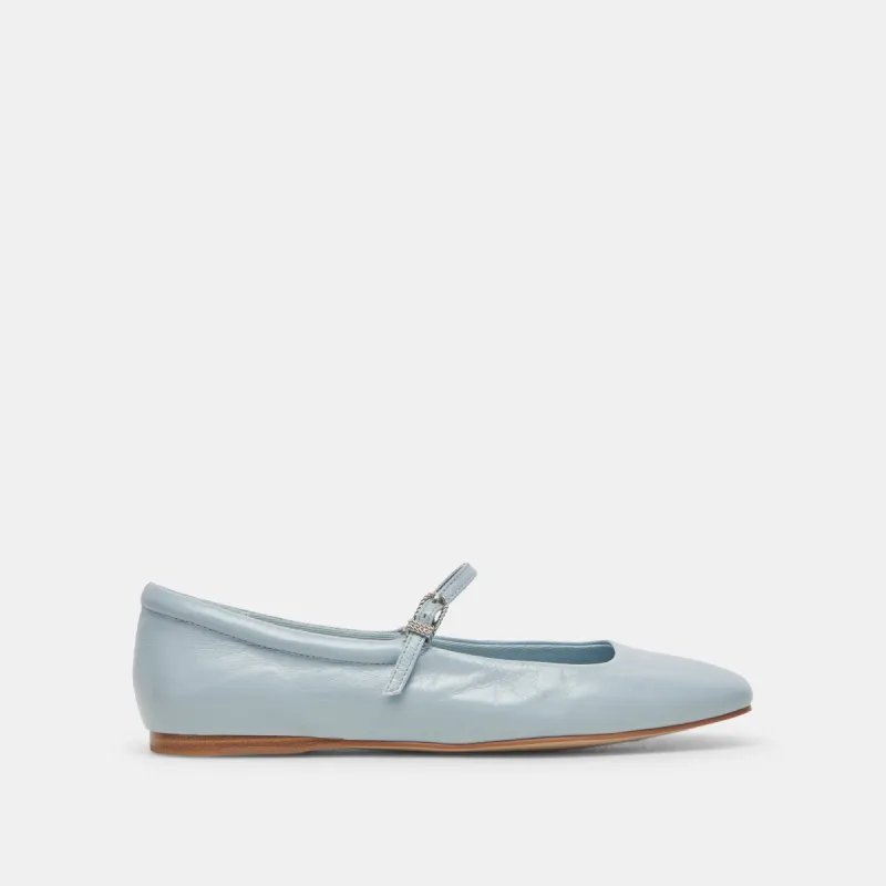 REYES BALLET FLATS SKY BLUE CRINKLE PATENT sold by Dolce Vita