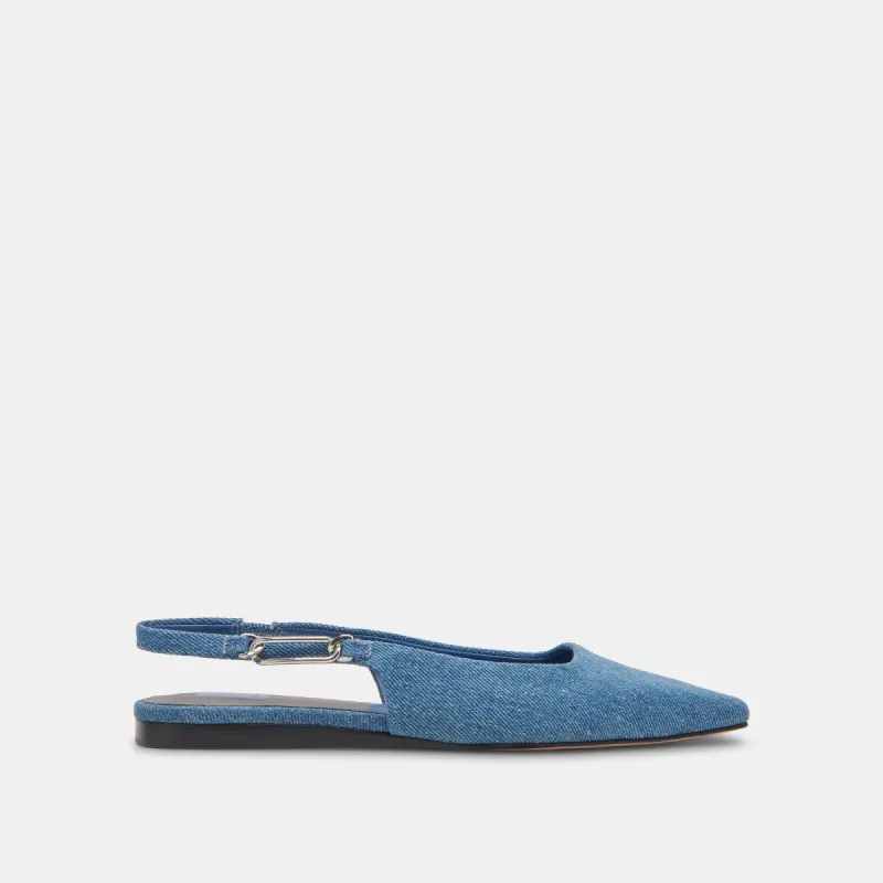 ELLEY FLATS BLUE DENIM sold by Dolce Vita